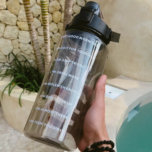 2000ml BOTTLE W/ STRAW - BLACK