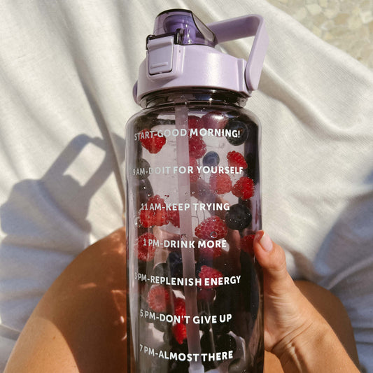 2000ml BOTTLE W/ STRAW - PURPLE